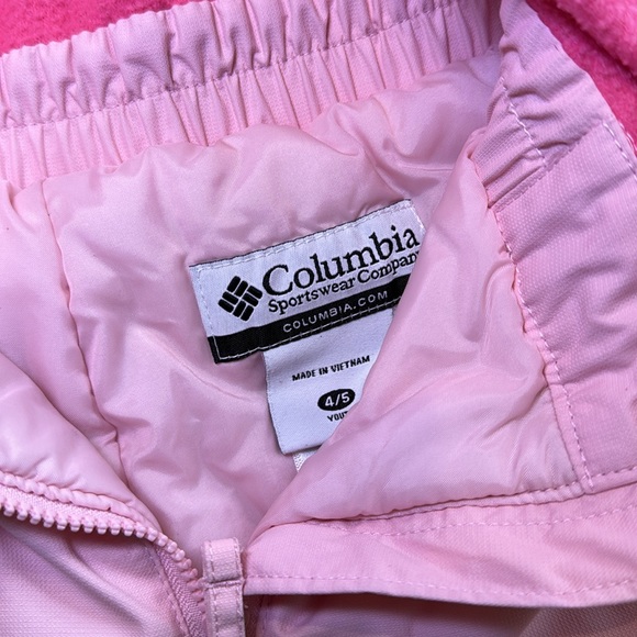Columbia Toddler Girls Pink Sherpa Snow Velcro Jumpsuit Size 4/5 - Picture 6 of 6